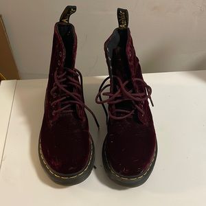 Red Velvet Dr. Martens Boots - Great used condition